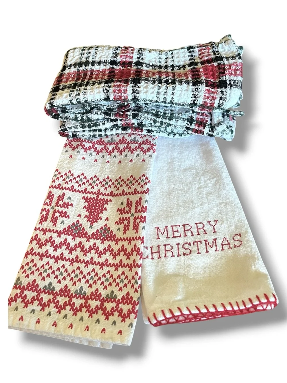 Holiday Christmas Kitchen Towels - Merry Christmas Set